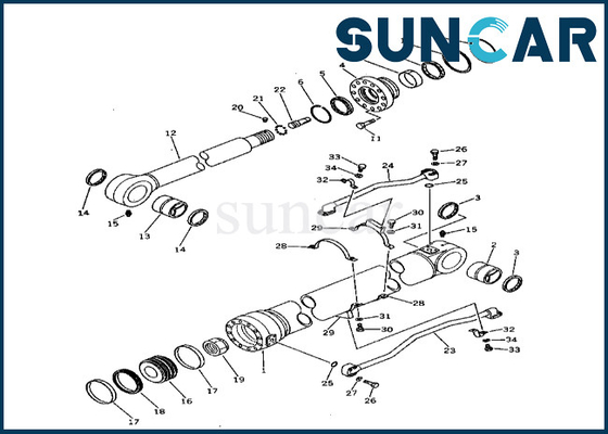 Mua Bộ làm kín xi lanh cánh tay Komatsu 2086364101 208-63-64101 cho Bộ thay thế xi lanh cánh tay PC400-3 PC400LC-3 online manufacture