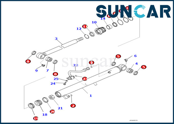 Mua Bộ niêm phong xi lanh gầu Komatsu 707-98-15780 7079815780 cho PC45MR-5 PC45MR-5 Bộ niêm phong xi lanh xô online manufacture