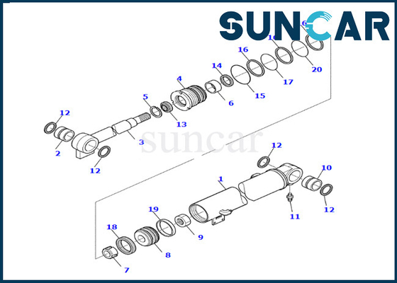 Mua Bộ dụng cụ sửa chữa con dấu Boom Cylinder bán chạy nhất Bộ dụng cụ làm kín Boom Cylinder 878000659 Komatsu cho PC45R-8 online manufacture