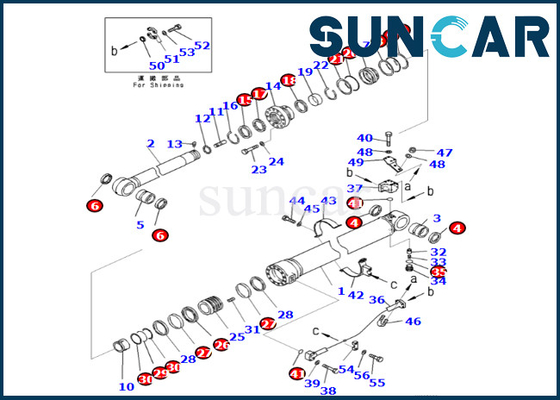 Mua Bộ niêm phong xi lanh cánh tay 721-98-00140 7219800140 Bộ niêm phong xi lanh cánh tay Komatsu cho PC490LC-11 PC490-11 online manufacture