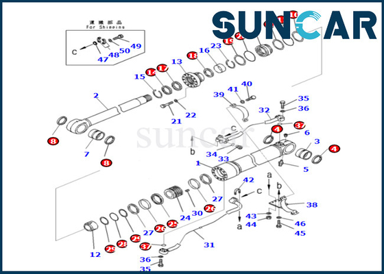 Mua Bộ làm kín xi lanh Komatsu Boom chất lượng cao và bán chạy nhất 707-99-72060 7079972060 cho PC490LC-10 online manufacture