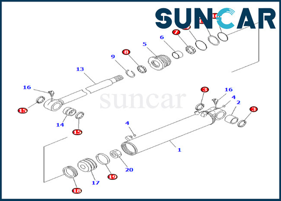 Mua 707-98-29650 7079829650 Bộ làm kín xi lanh loại bỏ Komatsu cho PC600-8 PC600LC-8 PC800LC-8 online manufacture