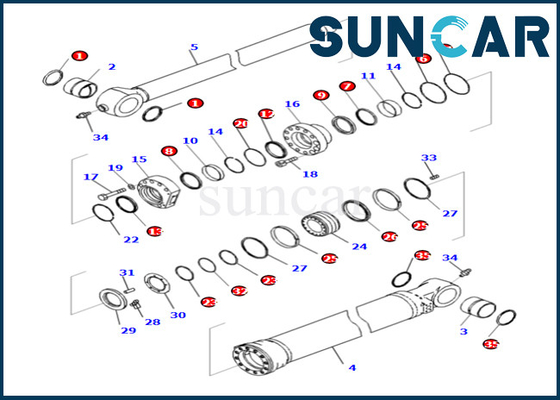 Mua Bộ làm kín xi lanh gầu Komatsu 721-98-01740 721-98-01740 cho Bộ công cụ sửa chữa xi lanh xô PC490LCI-11 online manufacture