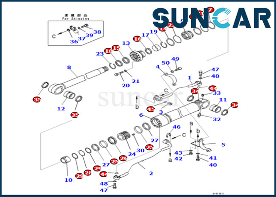 Mua Bộ niêm phong xi lanh bùng nổ Komatsu 707-99-72131 7079972131 Bộ niêm phong xi lanh bùng nổ cho PC500LC-8R PC500LC-8 online manufacture