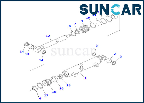 Mua 23B-63-01260 23B6301260 Bộ làm kín xi lanh dịch chuyển bên lưỡi cho GD623A-1 GD521A-1 Komatsu online manufacture