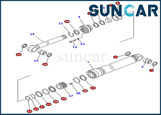 Mua 707-99-68500 7079968500 Bộ dụng cụ dịch vụ Bộ phụ kiện xi lanh bù đắp cho Bộ dấu máy xúc kiểu mẫu Komatsu PC400LC-6Z online manufacture