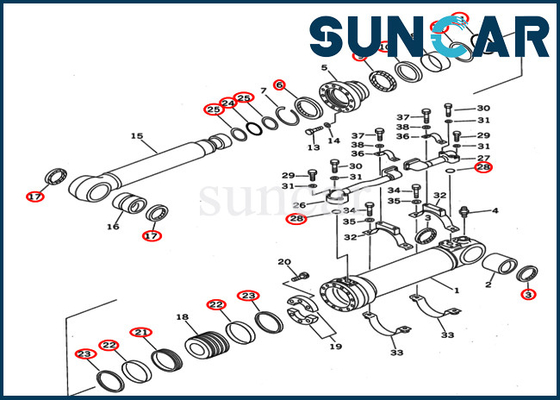 Mua Boom Cylinder Seal Kit 707-99-67140 Bộ dịch vụ thay thế Phù hợp với KOMATSU PC400ST-6 PC400ST-6LC online manufacture