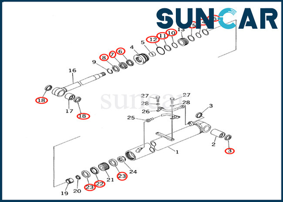 Mua Boom Cylinder Repair Kit 7079936630 707-99-36630 Komatsu PC60-7 PC60-7S Boom Cylinder Sealing Kit online manufacture