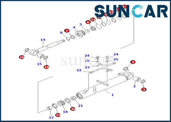 Mua Boom Cylinder Service Kit 7079836590 707-98-36590 Boom Cylinder Seal Kit Komatsu Fits PC60-7 PC60-7S online manufacture