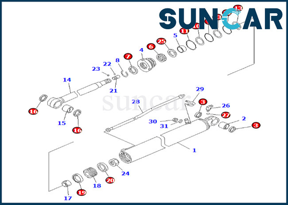 Mua 707-99-35290 7079935290 Bộ làm kín xi lanh cánh tay chất lượng cao cho PC60-7 Komatsu Arm Cylinder Service Kit online manufacture
