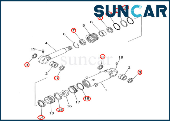 Mua Bộ làm kín xi lanh lưỡi 7079843560 707-98-43560 cho PC60-7E PC60-7 Bộ sửa chữa xi lanh lưỡi Komatsu online manufacture