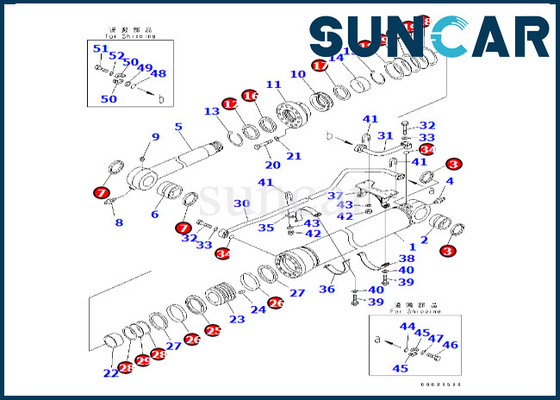 Mua Bộ làm kín xi lanh xô 707-99-69790 7079969790 cho PC600-8 PC600-8R Bộ niêm phong xi lanh Komatsu online manufacture