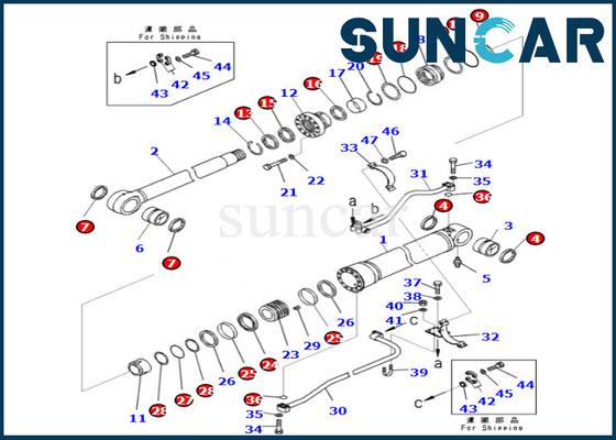 Mua 707-99-68480 7079968480 Boom Cylinder Seal Kit Komatsu Phù hợp với PC700LC-8E0 PC650LC-8E0 online manufacture