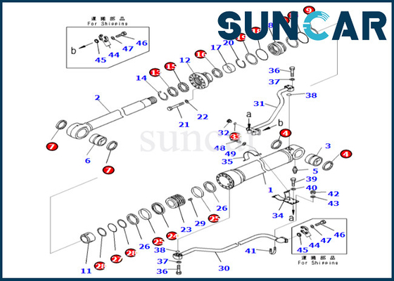 Mua Boom Cylinder Seal Kit 7079968481 707-99-68481 For PC700LC-8E0 PC650LC-8E0 Komatsu Boom Cylinder Repair Kit online manufacture
