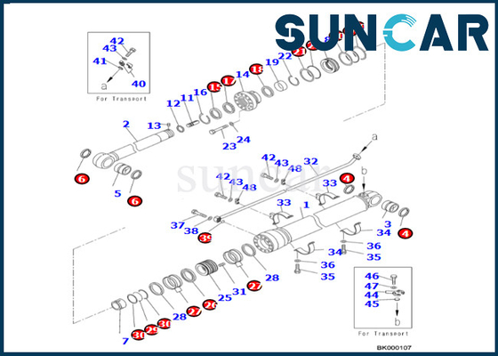 Mua Bộ làm kín xi lanh cánh tay Komatsu 707-99-76380 7079976380 Bộ sửa chữa con dấu xi lanh cánh tay cho PC700LC-8E0 PC650LC-8E0 online manufacture