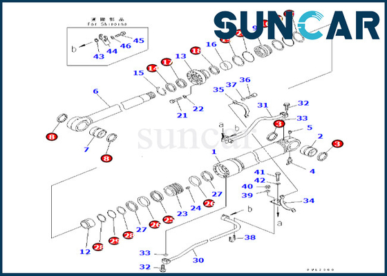 Mua Komatsu 7079968680 707-99-68680 Boom Cylinder Seal Kit Phù hợp với PC600LC-6A Boom Cylinder Seal Kit online manufacture