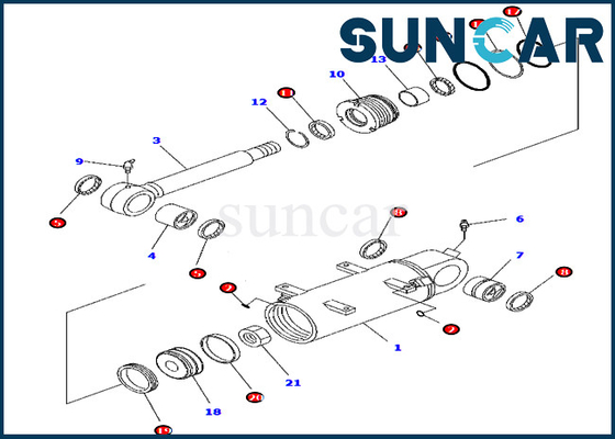 Mua Bộ niêm phong sửa chữa xi lanh Komatsu 707-98-34750 Phù hợp với PC45MR-3 PC55MR-3 Bắc Mỹ Spec. Máy xúc online manufacture