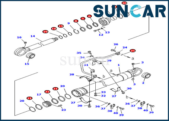 Komatsu 707-99-69690 7079969690 Bộ làm kín xi lanh xô cho các mẫu PC750-7 PC800-8 Phiên bản nước ngoài