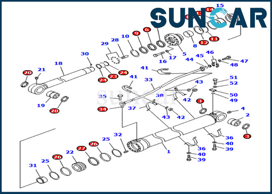 707-99-68660 Bộ làm kín sửa chữa cánh tay Xi lanh thủy lực cho PC750SE-7 PC800-7 Komatsu Phiên bản nước ngoài