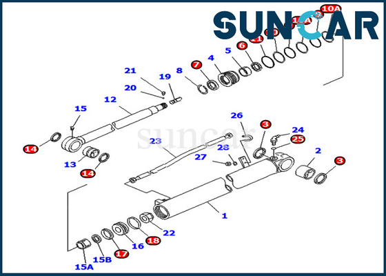 707-98-35270 7079835270 Bộ sửa chữa con dấu xi lanh cánh tay cho PC75UD-3 PC75UU-3 Komatsu Mono Boom