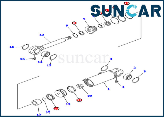 Bộ dụng cụ sửa chữa Komatsu PC75UU-3 707-98-22410 7079822410 Bộ niêm phong máy đào nghiêng Xi lanh thủy lực