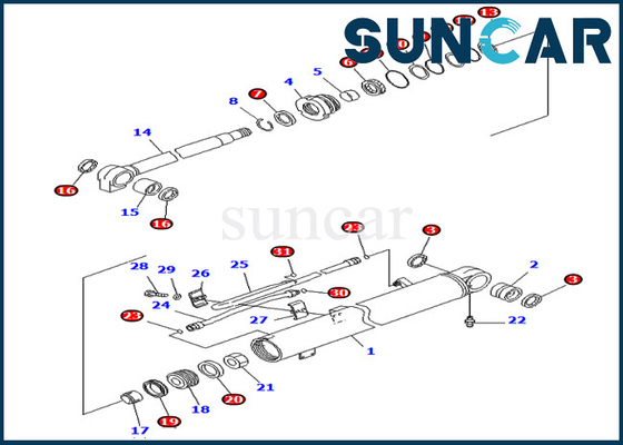 707-98-36700 7079836700 Bộ niêm phong Boom Xi lanh thủy lực cho các kiểu PC78MR-6 PC78US-6 Komatsu