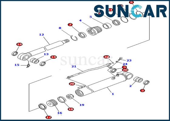 Boom Swing Oil Seal Kit 707-98-41330 7079841330 Bộ sửa chữa xi lanh Phù hợp với PC78MR-6 PC88MR-6 Komatsu