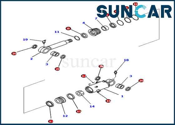 Bộ dụng cụ bảo dưỡng 721-98-00700 7219800700 Bộ bịt dầu xi lanh dạng lưỡi cho các bộ phận bên trong PC78US-10 Komatsu