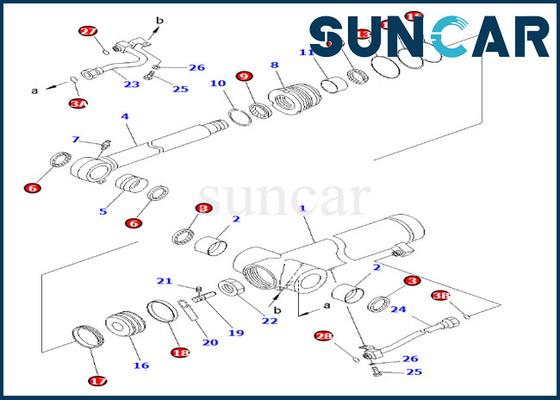 Bộ phận bên trong 707-98-36710 7079836710 Bộ làm kín cánh tay Bộ xi lanh thủy lực Phù hợp với Komatsu PC78UU-6
