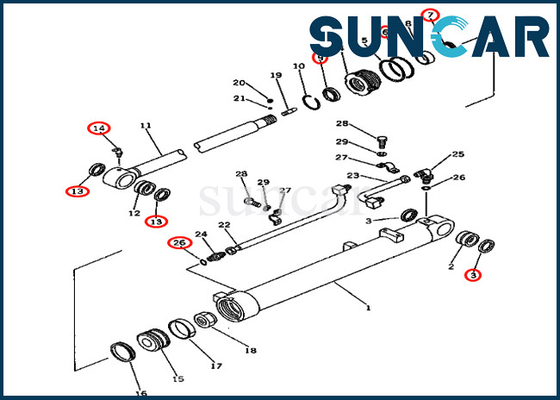 Bộ dụng cụ sửa chữa PC80-1 Arm Service Kit cho xi lanh thủy lực 20X-63-66300 20X6366300 Komatsu
