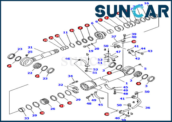 PC800-8E0 PC800SE-8E0 Komatsu 707-99-78410 7079978410 Bộ phận bộ dịch vụ xi lanh máy xúc