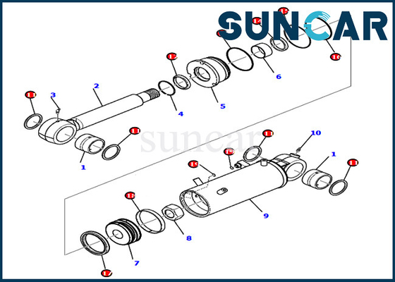 PC80MR-3 Komatsu 707-98-42710 7079842710 Bộ làm kín thay thế lưỡi Xi lanh thủy lực
