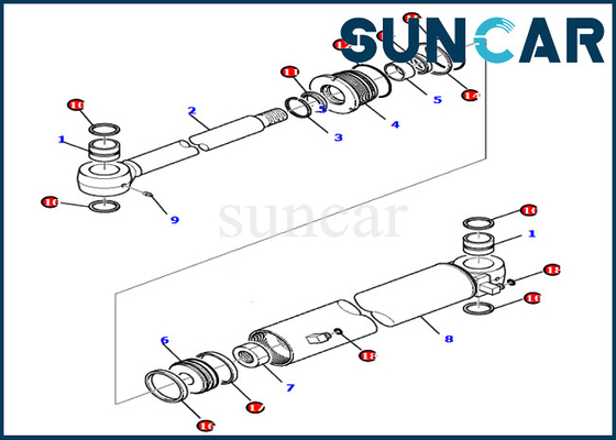 707-98-35320 7079835320 Boom Swing Cylinder Kits for Models PC80MR-3 PC80MR-5 Komatsu Internal Parts