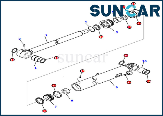 Komatsu PC80MR-3 PC80MR-5 707-98-26980 7079826980 Bộ đệm dầu xi lanh xô Bộ phận dịch vụ máy xúc