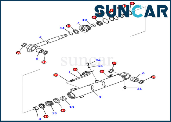 Bộ niêm phong Komatsu Boom 707-98-36740 7079836740 PC88MR-10 PW98MR-10 Bộ niêm phong sửa chữa xi lanh