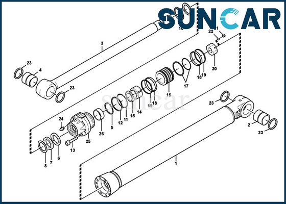 VOE14589336 Bộ dịch vụ xi lanh bùng nổ VOE 14589336 EC700B EC700C Bộ làm kín SUNCARVO.L.VO