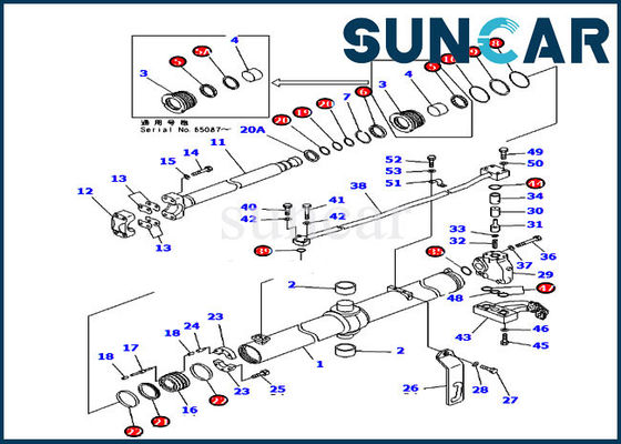 Bộ làm kín xi lanh thủy lực nâng lưỡi 707-99-44180 cho Komatsu D155A-5