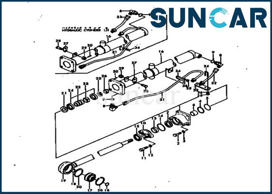 101-62-05020 Bộ làm kín xi lanh thủy lực Komatsu D20A-2 1016205020 Bộ dụng cụ sửa chữa xi lanh thủy lực