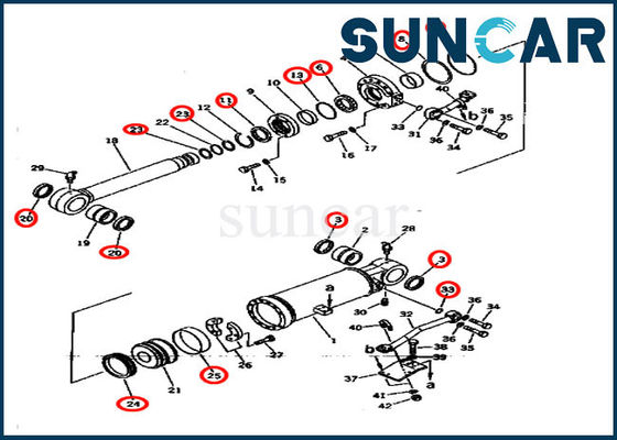 Bộ làm kín xi lanh nâng ISO9001 707-99-73050 cho D275A-2 Komatsu