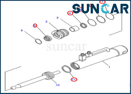 707-99-11050 Bộ làm kín xi lanh thủy lực kéo pin Phù hợp với D375A-2 Komatsu