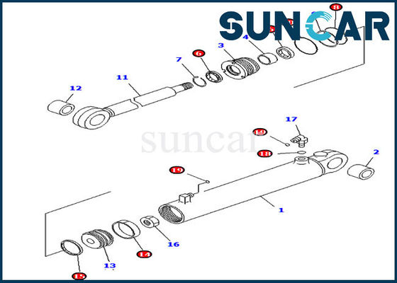Bộ dụng cụ tái chế xi lanh thủy lực Komatsu D37EX-21 707-98-24720