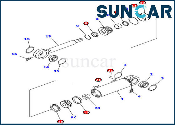 707-98-24710 7079824710 Tilt Komatsu Hydraulic Cylinder Seal Kits For D39EX-21 D39PX-21