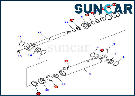 707-99-14930 Bộ dụng cụ sửa chữa con dấu xi lanh góc D31PX-21A Bộ dụng cụ thay thế Komatsu