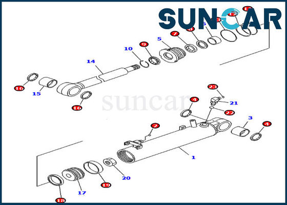707-99-23910 7079923910 Bộ niêm phong Komatsu Bộ dịch vụ xi lanh nâng thủy lực