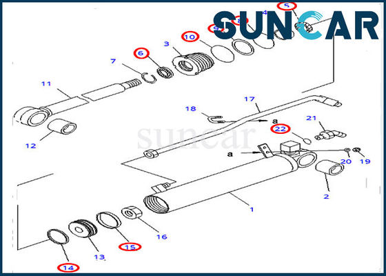 707-98-23080 Bộ làm kín sửa chữa xi lanh cắt cho máy ủi D31E-20 D31P-20 Komatsu