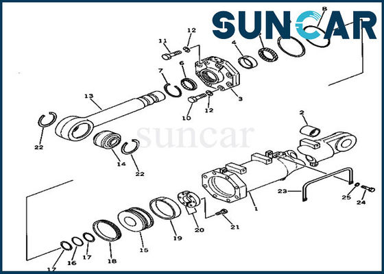 707-98-56610 Bộ dụng cụ làm kín lưỡi nâng Bộ dụng cụ sửa chữa xi lanh Phù hợp với D375A-2 Máy ủi Komatsu