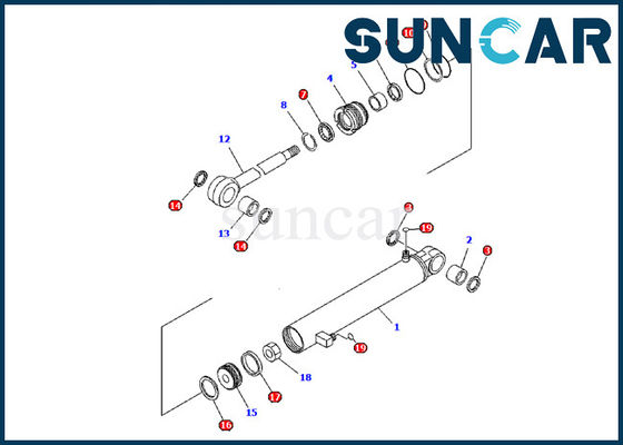 707-98-03580 Komatsu Arm Cylinder Seal Kit Bộ sửa chữa xi lanh Phù hợp với PC09-1 Máy xúc
