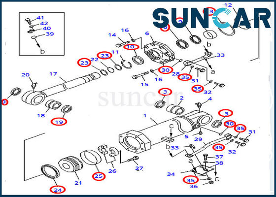 707-99-74440 Bộ bảo dưỡng Bộ sửa chữa con dấu xi lanh Komatsu Phù hợp với D375A-3 D375A-5 Máy ủi