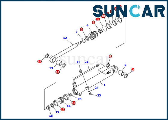 707-98-11230 Máy xúc Komatsu Boom Bộ dụng cụ làm kín xi lanh PC08UU-1-A Mẫu thay thế bên trong