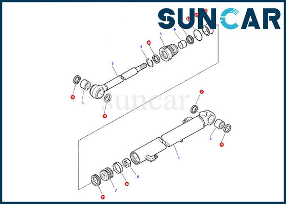 878000377 Bộ dụng cụ làm kín xi lanh cánh tay Bộ công cụ dịch vụ Komatsu PC07-2 Bộ đệm con dấu dầu sửa chữa mô hình